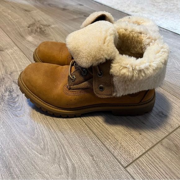 Timberland WOMEN'S JAYNE WATERPROOF FLEECE FOLD-DOWN BOOTS size 8 M - Picture 4 of 15